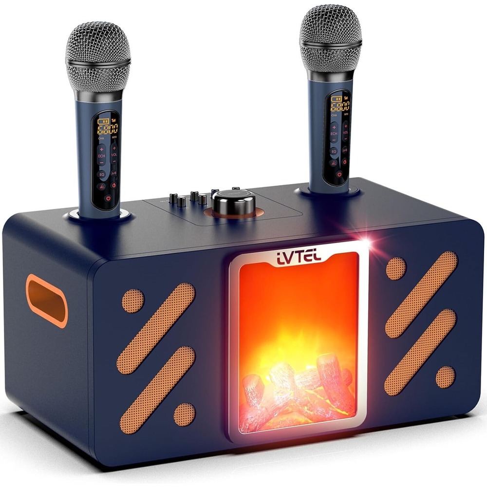 Karaoke‎ Machine, with 2 UHF Wireless Microphones, 6 Sound Modes